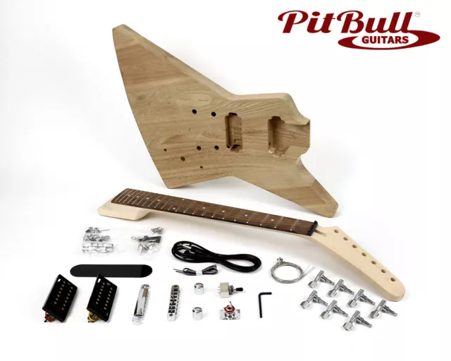 PIT BULL GUITARS EXA 7 7 String Electric Guitar Kit Ash Body