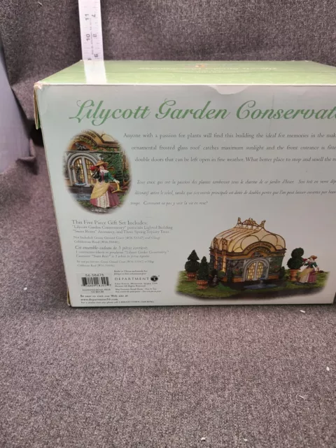 Dept 56 Lilycott Garden Conservatory Dickens’ Village Series Gift Set IOB 3