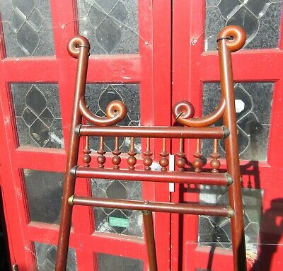 Antique Victorian Mahogany easel for paintings, pictures, display ball&Stick 2