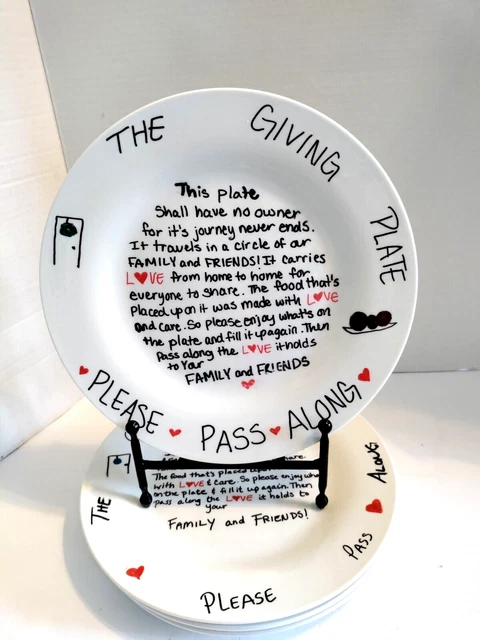 2 "The Giving Plate" Dinner Plates New Condition 2 Sets Available