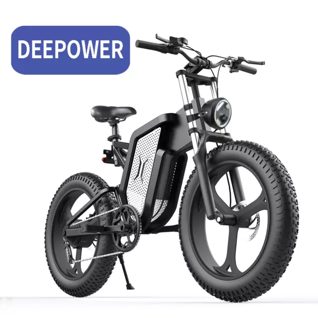 DEEPOWER Electric Bicycle MTB 2000W 48V 20/25/30/35Ah EBike for Adults NEW