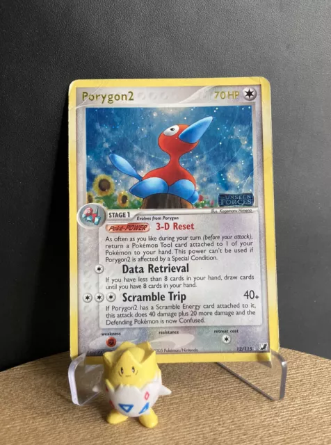 Porygon2 12/115 Holo Rare Reverse Holo Ex Unseen Forces Stamped Pokémon Card DMG
