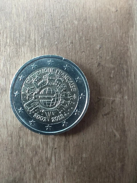 👍PIECE 2 EUROS RARE COMMEMORATIVE REPUBLIQUE FRANCAISE 2002-2012  10 Ans de L €