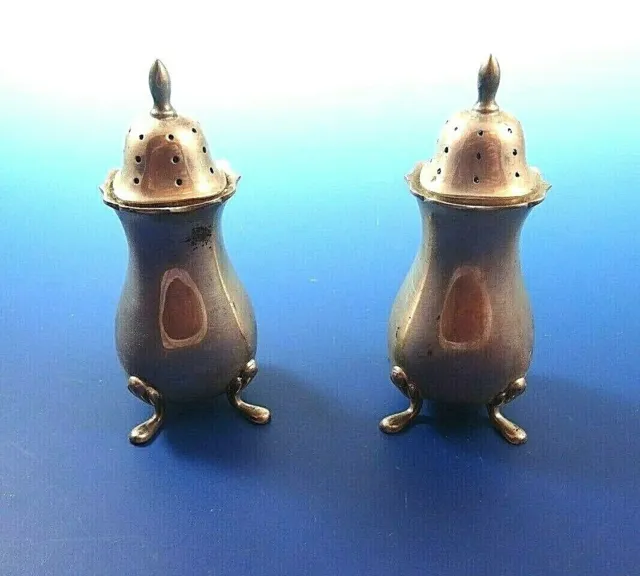 Antique Sterling Silver Pair of Salt & Pepper Shakers by F. Hirsch (1219)