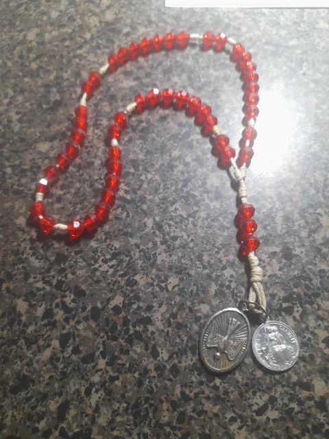 Vintage Our Lady of Mount Carmel Jesus Holy Family Dove Chaplet Beads 📿