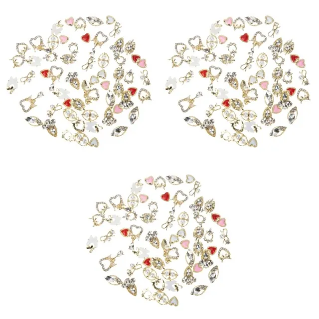 180 pz gioielli unghie 3D per unghie decorazione fai da te a forma di cuore