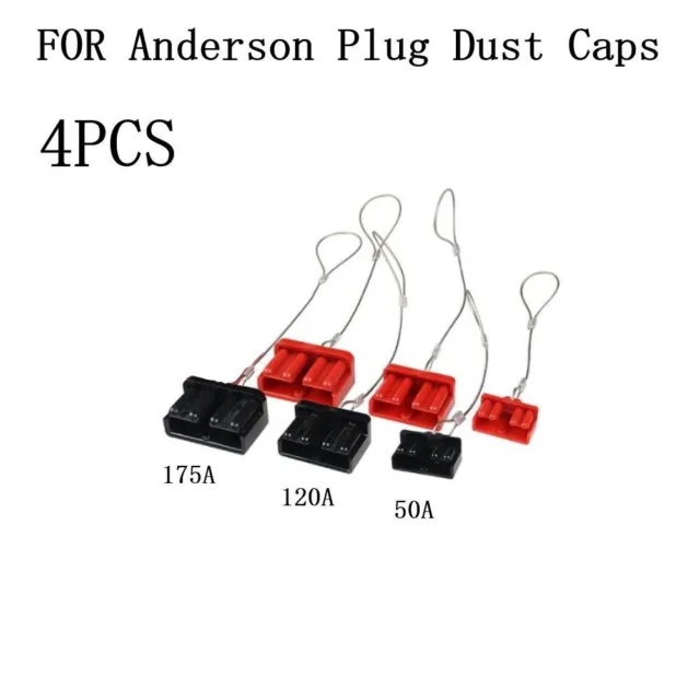Lot de 4 bouchons anti-poussière noir rouge pour connecteurs style prise Anders