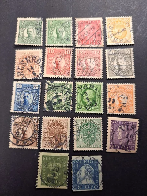 Briefmarken ( 18 Stck. ) Schweden Lot Set Konvolut 