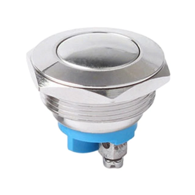 Interrupteur Bouton-poussoir Métal 19mm étanche 12V/24V - LED Couleur, Voiture, Bateau, 5A