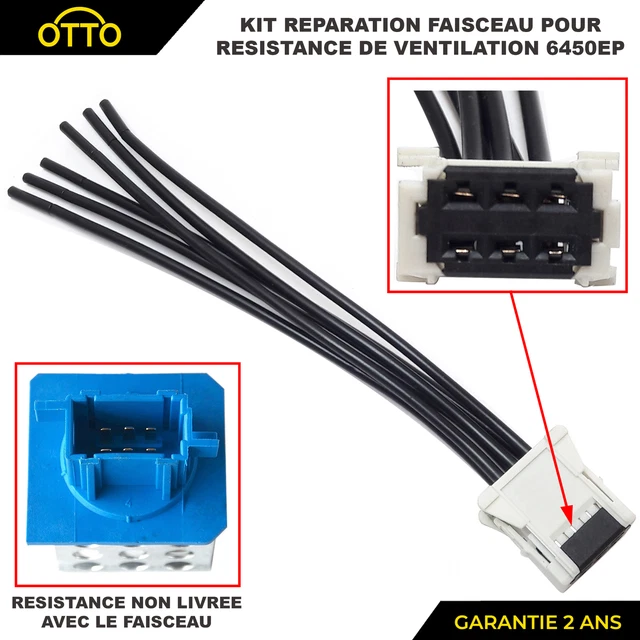 Connecteur - Fiche avec Faisceau pour Resistance de Chauffage PEUGEOT 206 6450EP