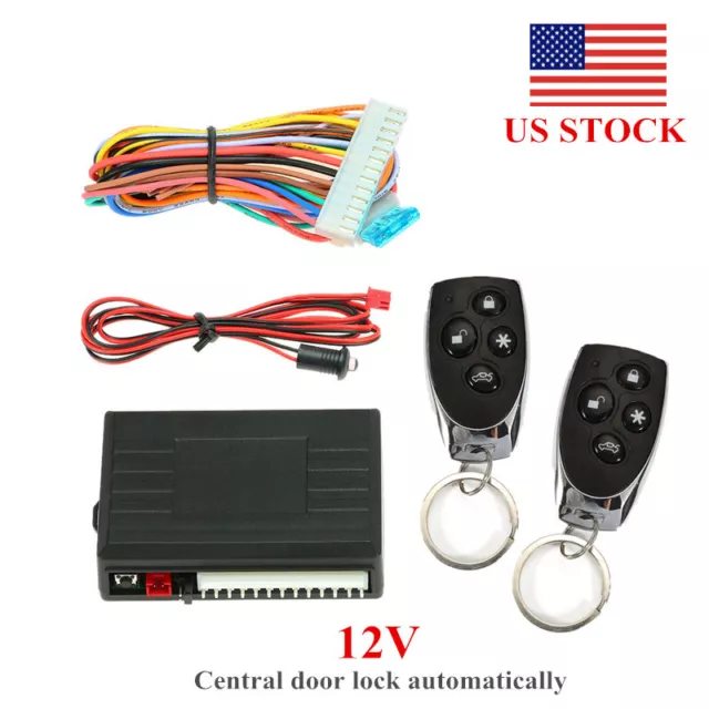 US STOCK Car Remote Unlocking Alarm Keyless Entry System Central Door Lock Kit