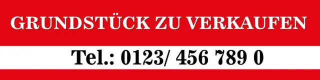 PVC Werbebanner Plane mit Ösen  Banner  " Grundstück zu verkaufen "