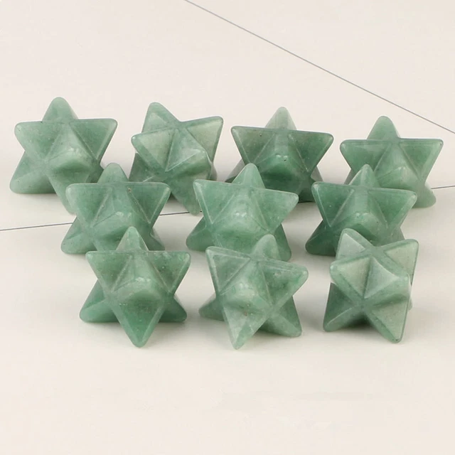 20x Wholesale Natural Green Aventurine Stone Merkaba Star Skull Reiki Healing