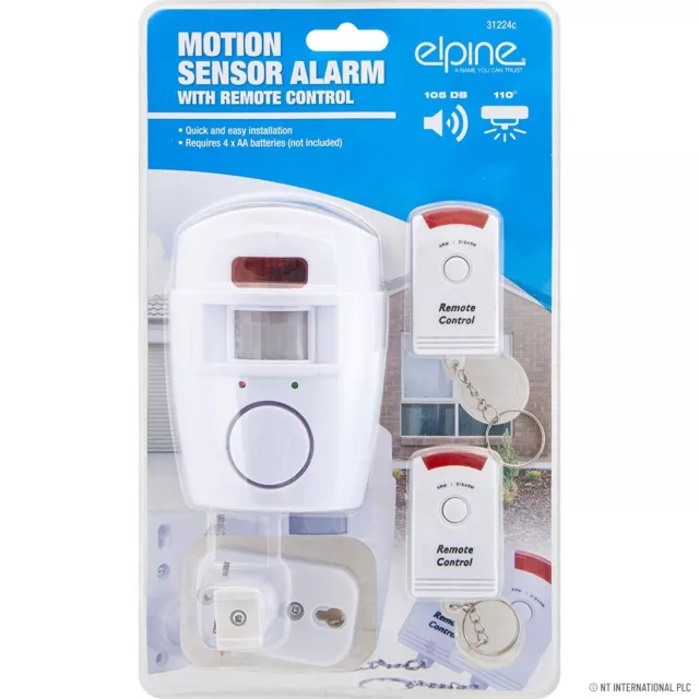 Wireless PIR Motion Sensor Alarm with 2 Remote Control Shed Home Garage Security