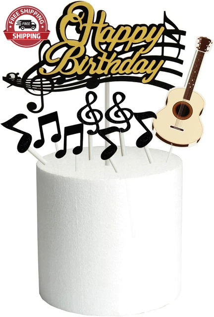DIY Set of 9 Letters Happy Birthday Cake Topper Cake Guitar Party Decorations