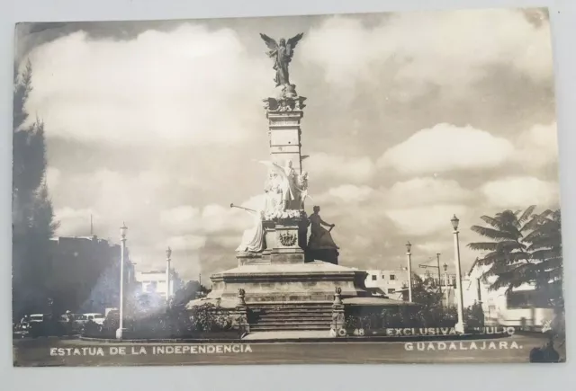VTG EKC 1940's RPPC Estatua de la Independencia Guadalajara Mexico Postcard