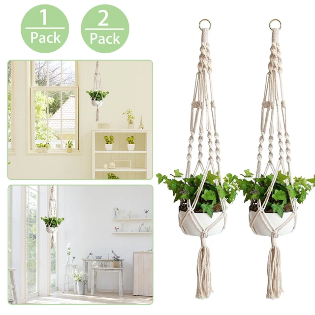 Pot Holder Macrame Plant Hanger Hanging Planter Basket Jute Rope Braided Craft