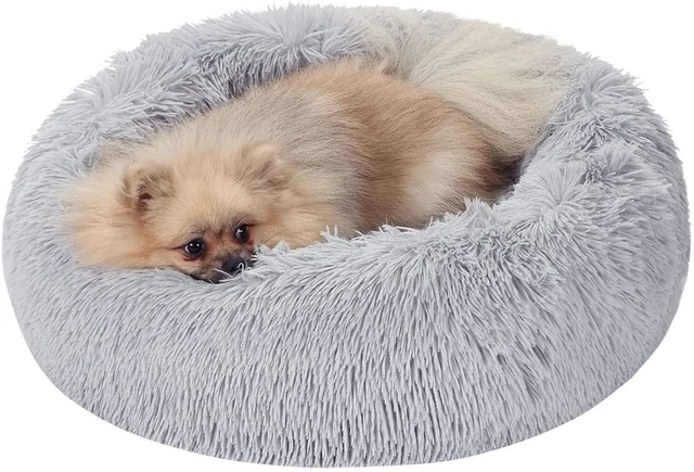 Cat Dog Beds, Soft Plush Donut Pet Bedding Winter Warm Sleeping round Fluffy Pet