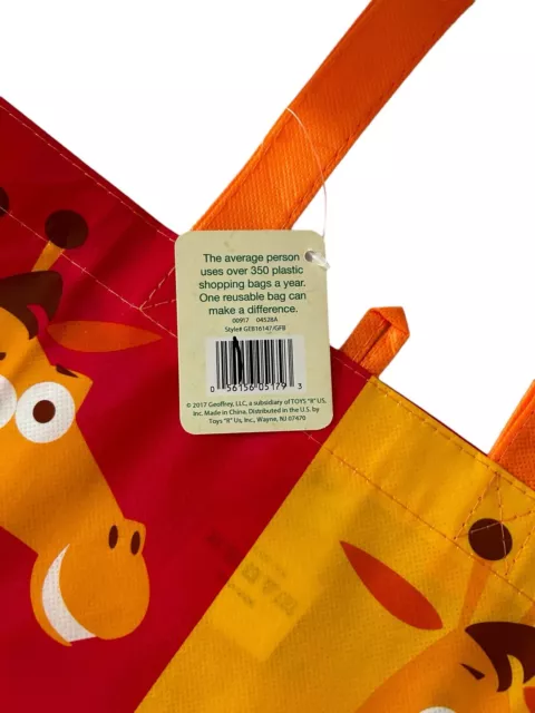 Geoffrey Giraffe Themed Toys R Us Exclusive Reusable Shopping Bag Tote Bag NWT 3