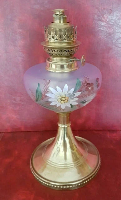 Große Lampe Öl aus Glas Gemalt