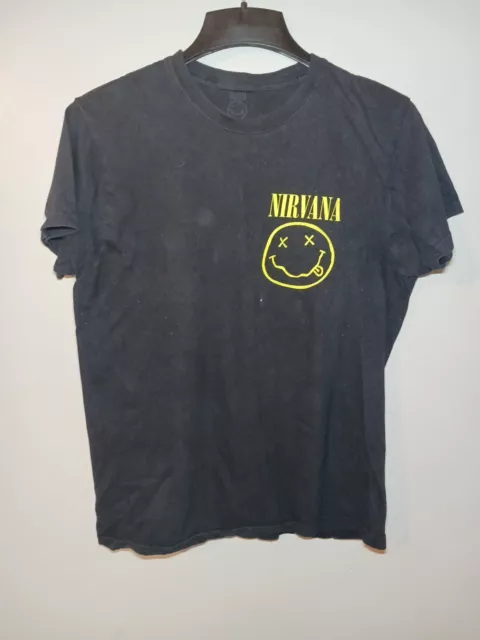 Camiseta Nirvana Small Smiley Face M? NEGRO