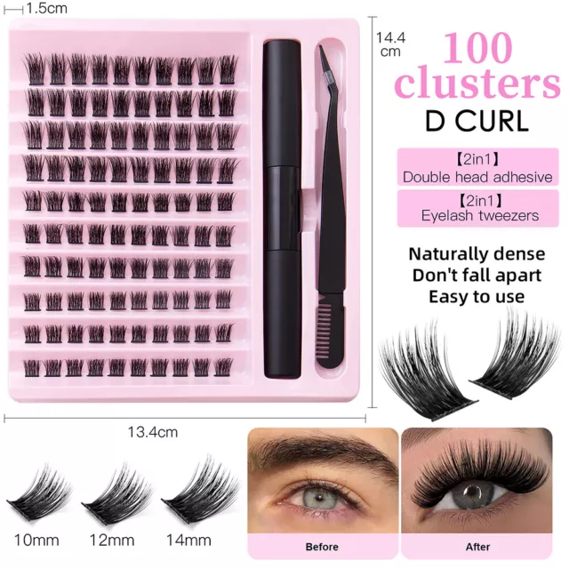 Wimpern Extensions 100 Wimpern Einzeln DIY Falsche Wimpern Set Für Volumen Wimpe