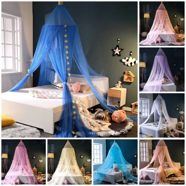 Children Bed Canopy Polyester Hanging Mosquito Net Princess Dome Bed Tent