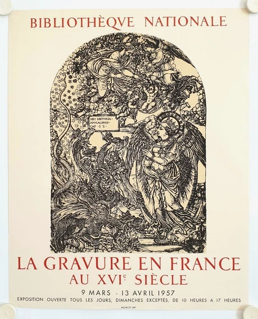 AFFICHE GRAVURE FRANCE XVIe SIECLE JEAN DUVET Exposition 1957 Imp