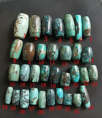 Genuine natural chinese Hubei Turquoise stone beaded pendants,barrel,drum,loose