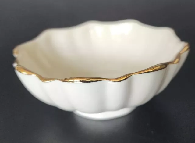 Lenox Symphony Scalloped Footed Dish Bowl 24K Gold Trim USA 4”
