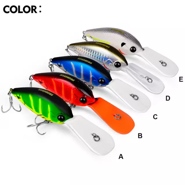 5 Colors Fishing Lures Hard Bait Minnow Crankbait Bass Tackle Swimbaits Wobbler