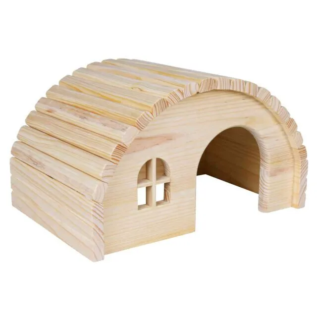Small Animal Wooden House Trixie Hamster Gerbil Cage Hut Hide Den 61271 Pine New