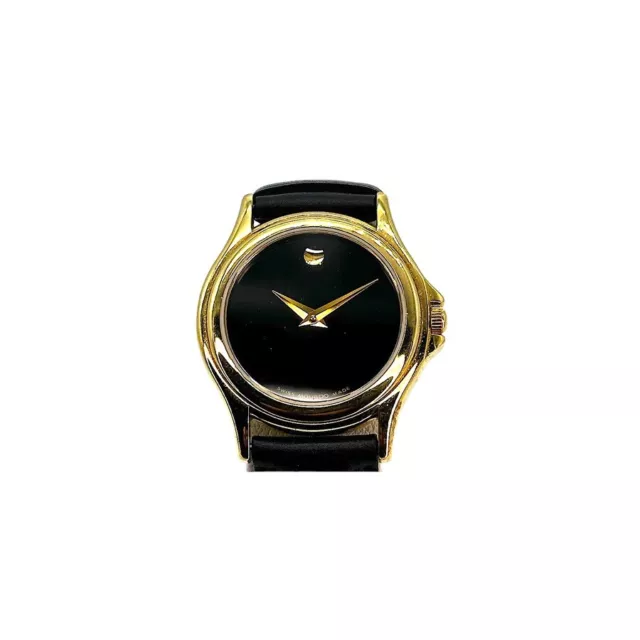 Orologio Svizzero Movado Museo Tono Oro Quadrante Nero Pelle 87 E4 0823