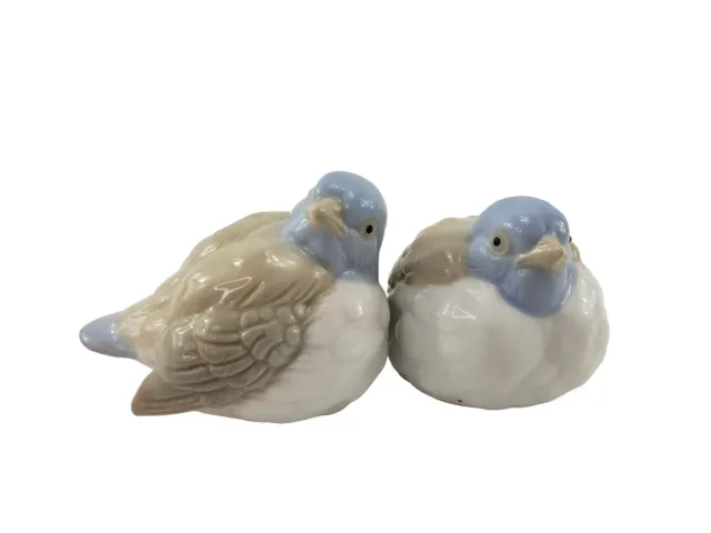 John Jenkins Porcelain Pottery Glazed Blue Set of Birds Figure Garden Décor