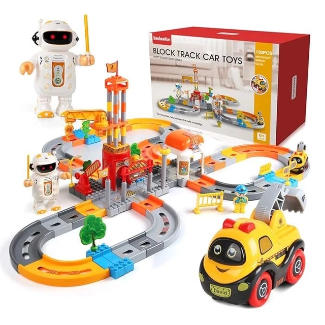 LEGO BLOCK CAR Track Toy With Robot Controlling Traffic / Race / Build ...