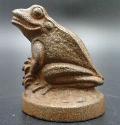 Vintage Cast Iron Frog Toad Door Stopper Holder Wedge - Made in England