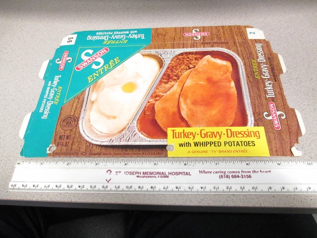 Swanson 1970s TV dinner TURKEY gravy dressing mashed whipped potatoes UNUSED