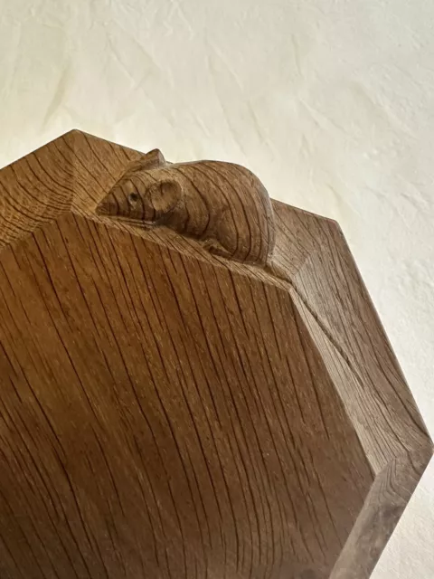 Original Robert Mouseman Thompson Oak Cheeseboard Carved Mouse 3