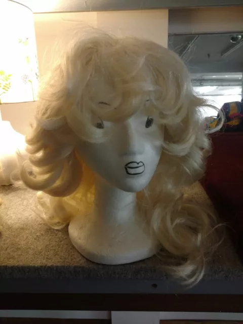feathered BLONDE WIG 70's Full Wig Farrah Style Dress Up Full Hair
