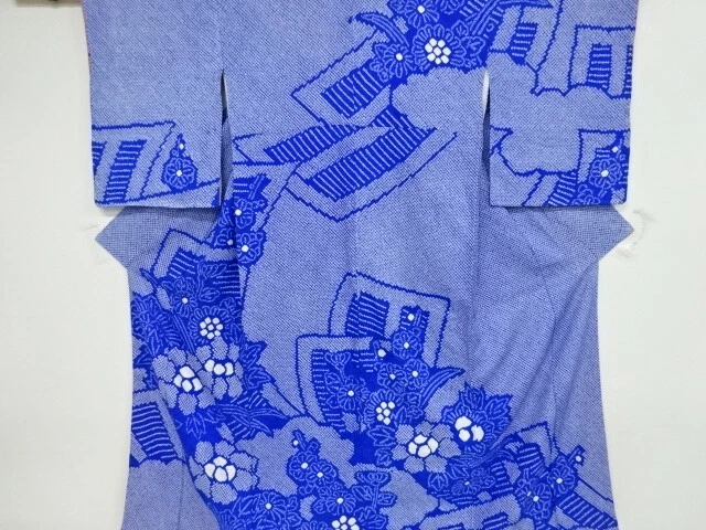 44766# Japanese Kimono / Antique Kimono / All Shibori / Floral Plants
