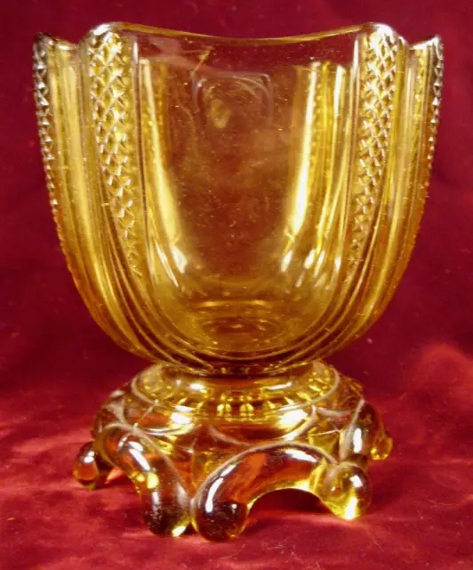 Curtain Tie Back Spooner Amber Early American Pattern Glass Adams 155 (O2) AS IS