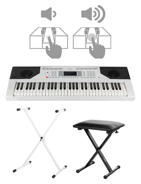 SET PIANOFORTE ELETTRICO digitale 61 tasti supporto panca sedile touch