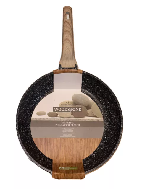 Natural Elements Woodstone Non-stick 12.5 Inches Saute Pan Lid Black New