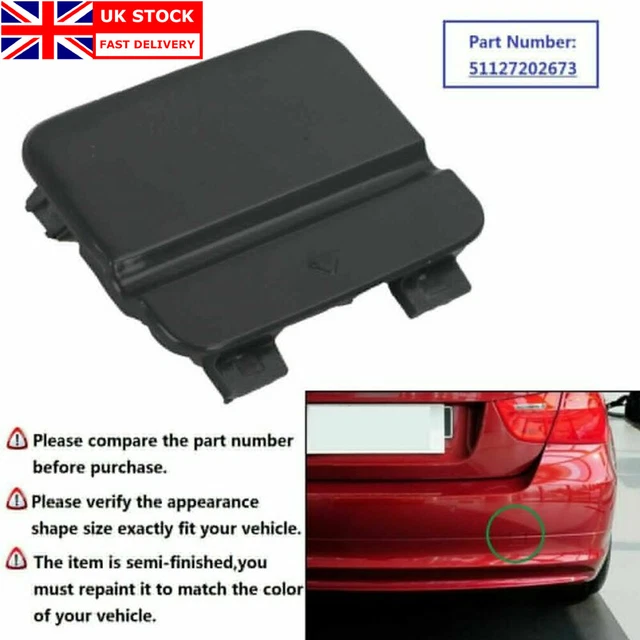 REAR BUMPER TOW Towing Eye Hook Cover Cap Primed for BMW 3Series E90