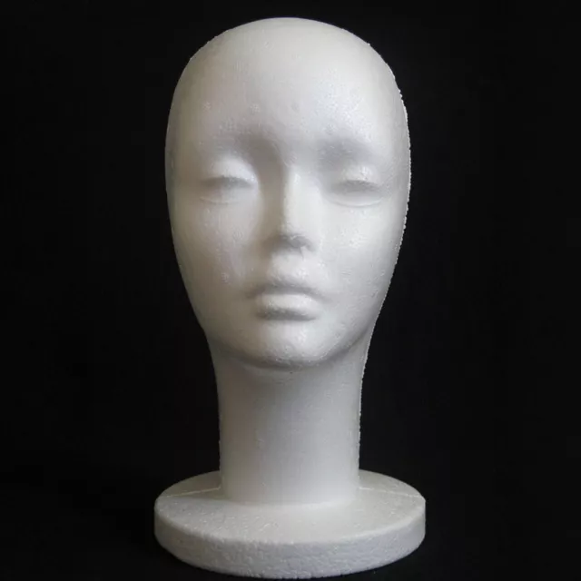 Female Styrofoam Mannequin Manikin Head Model Foam Wig Hair Glasses Display CA