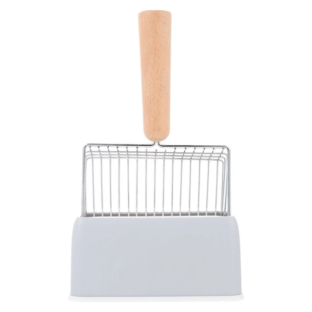 Caña para gatos arena para gatos cucharada para caca perro accesorios para perrera soporte de metal