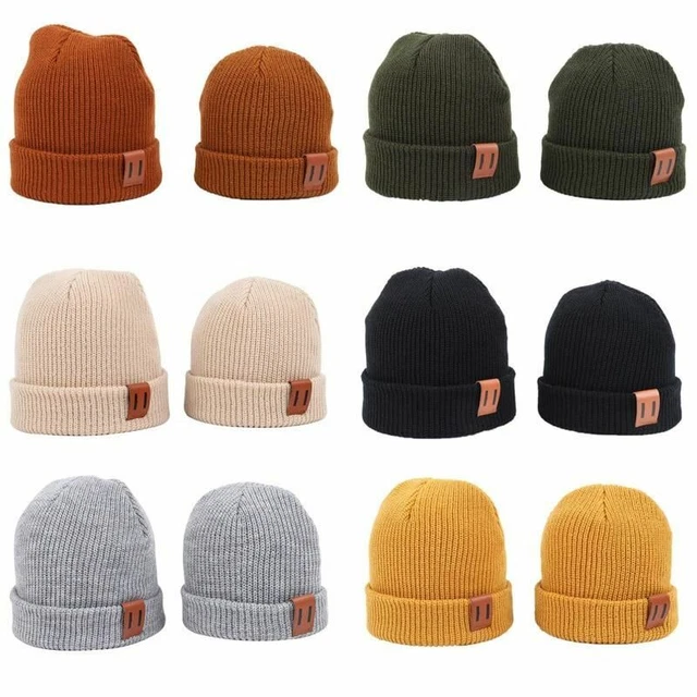 Bambino Maglia Cappello per Autunno Inverno Caldo Berretto Adulti Paren