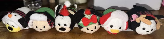 Disney Tsum Tsum Plush Christmas Lot Of 6 Mickey/Donald/Pluto/Minnie/Goofy NWT‼️