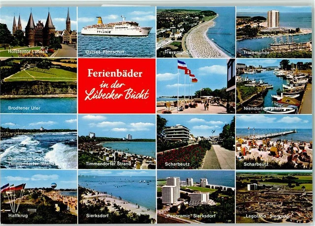 40025664 - 2401 Travemuende Giant Map Holstetor Luebeck Baltic Sea Boat Ship