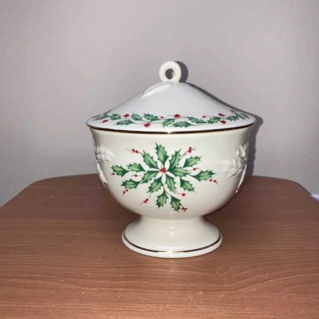 LENOX HOLIDAY COVERED Candy Dish 7” $33.88 PicClick AU